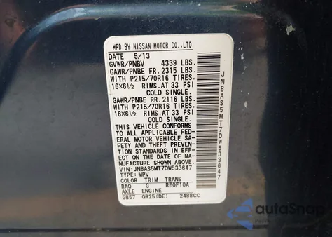 2013 Nissan Rogue S from USA, damaged, VIN JN8AS5MT7DW533647